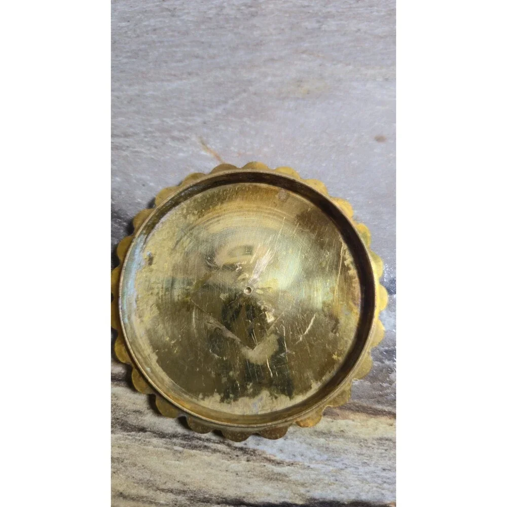 Vintage Solid Brass Hobnail Bubble Coasters Set of 6 Heavy MCM Hollywood Regency